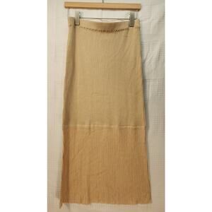 Elizabeth And James Skirt Medium Tan Ribbed Pull On Knit A Line